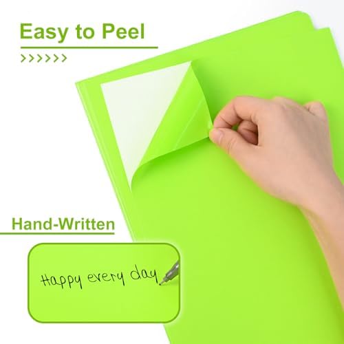 LLIKED 8-1/2" x 11" Fluorescent Green Address Labels 30 Sheets - Image 4