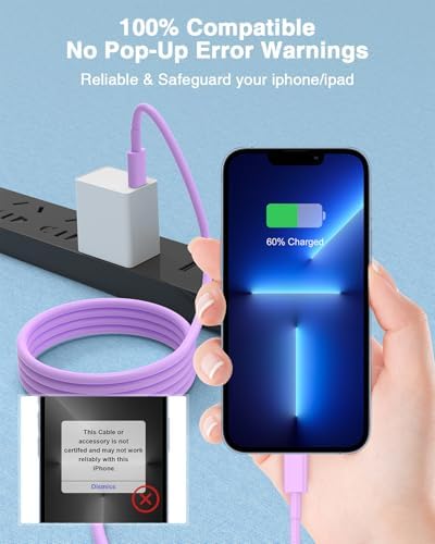 Susnwere USB C to Lightning Cable (2pack 6ft), Apple MFi Certified iPhone Fast Charger 2m, Power Delivery Original Type C Charging Cord for Apple iPhone 13/12/11 Pro/11/XS MAX/XR/8/7/6s Plus,iPad - Image 3