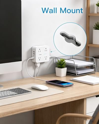 One Beat Flat Plug Surge Protector Power Strip, 6 Ft Flat Extension Cord - Image 7