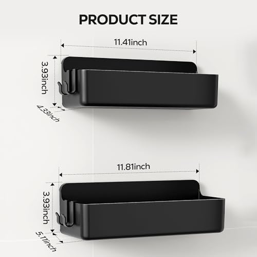 Nieifi Adhesive Shower Shelves, Black, 2 Pieces - Image 2