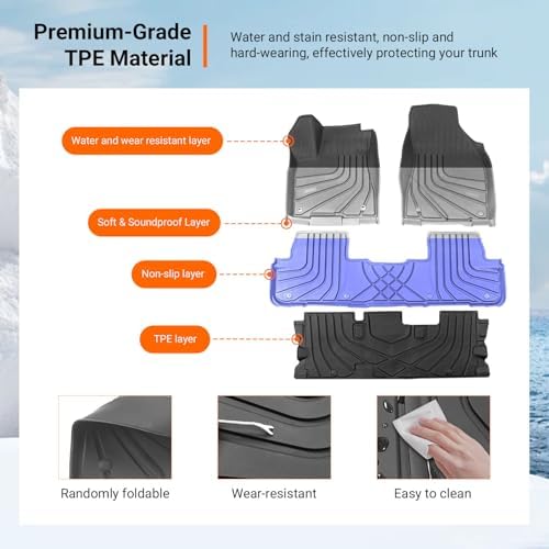 powoq Floor Mats Cargo Mat Compatible with 2014-2019 Toyota Highlander - Image 5