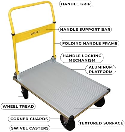 Stanley Aluminium Platform Truck-250KG, Silver, SXWTI-PC511 - Image 4