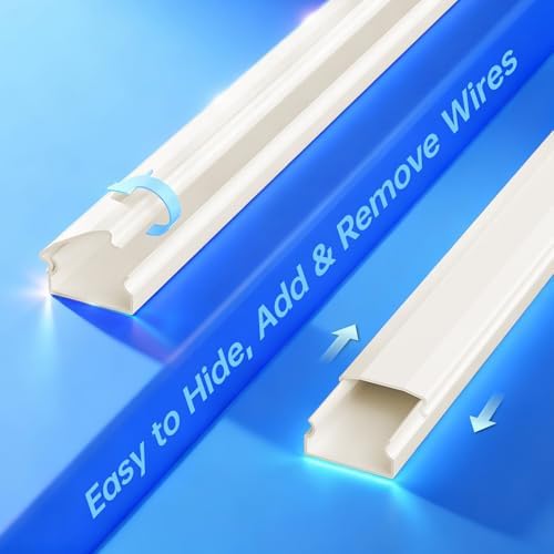 Delamu Beige Cord Hider, 85in Cord Covers for 3-4 Wires on Wall, Beige Cable Hider Cable Management, Easy Set up Wire Hiders Wire Covers for Cords on Wall, TV Cables Cover Concealer, 6X W1.18 H0.67in - Image 4