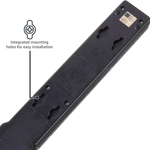 Amazon Basics Surge Protector Power Strip, 6-Outlet, 790 Joules, Circuit Breaker, LED Indicator Light, 6ft Extension Cord, Black - Image 3
