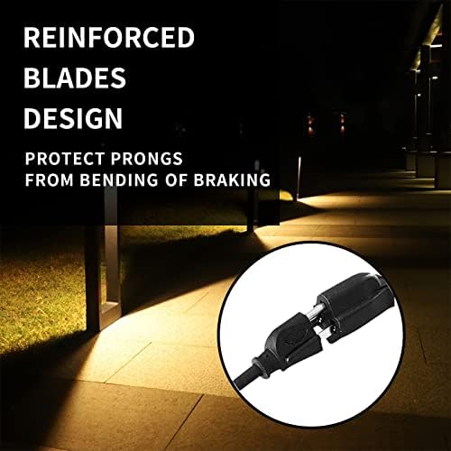 8 Ft Black Outdoor Extension Cord, 16 Gauge Heavy Duty Power Cord - Image 4