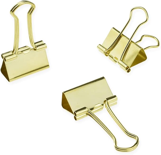 HAHIYO Binder Clips Paper Clamps Spring Steel Sturdy 0.98 inches Width 0.31 by Unknown