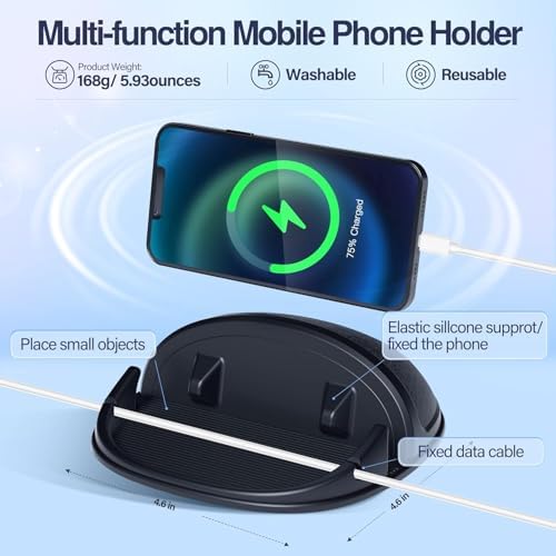 Loncaster 2 Pack Dashboard Car Phone Holder Mount, Universal Cell Phone Automobile Cradles Ultra Stable Slip Free Hands Free Car Accessories Compatible for iPhone, Most Smartphones and GPS - Image 5