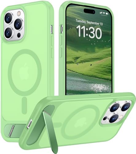 Temdan Magnetic Compatible with iPhone 14 Pro Case, [Built-in Invisible Kickstand][Compatible with MagSafe] [Military Grade Shockproof] Slim Translucent Matte Phone Case for iPhone 14 Pro 6.1" by Temdan
