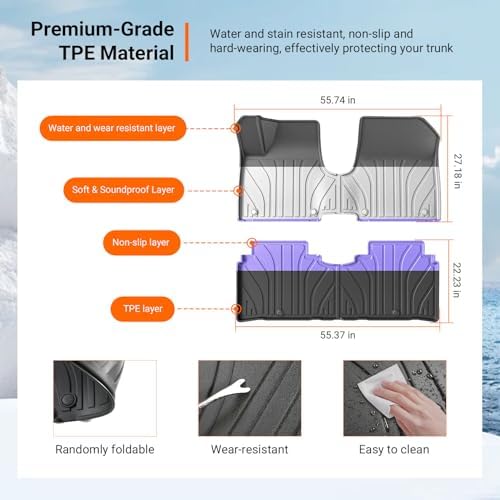 powoq Floor Mats Cargo Mat Compatible with 2022-2024 Ioniq 5 - Image 5