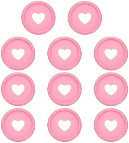PATIKIL 24mm Plastic Book Binding Discs, 11 Pack Discbound Expansion Discs Heart Binder Rings for DIY Notebook Planner, Pink by PATIKIL