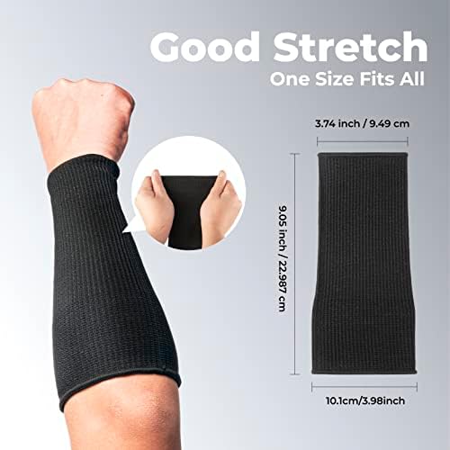 OriStout Cut Resistant Work Sleeves with Tumb Hole, Black, 4 Pair - Image 4