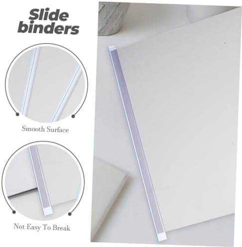 DOITOOL 40pcs Transparent Slide Grip Binding Bars for Documents Pull Rod Clip Binders for School Office Home Use Easy Page Addition Removal Sturdy Lightweight Design - Image 3