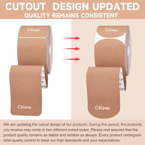 CKeep Kinesiology Tape, Original Cotton Elastic Precut Strips 4 Rolls,Beige - Image 2