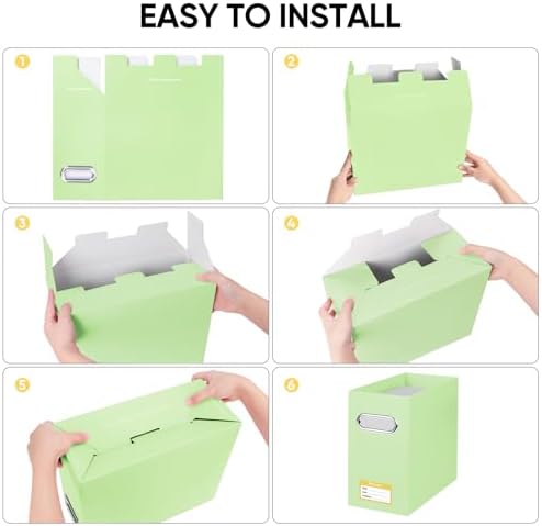 BALEINE 4PK File Organizer Box, Cardboard File Folder Organizer with Handle - Image 6