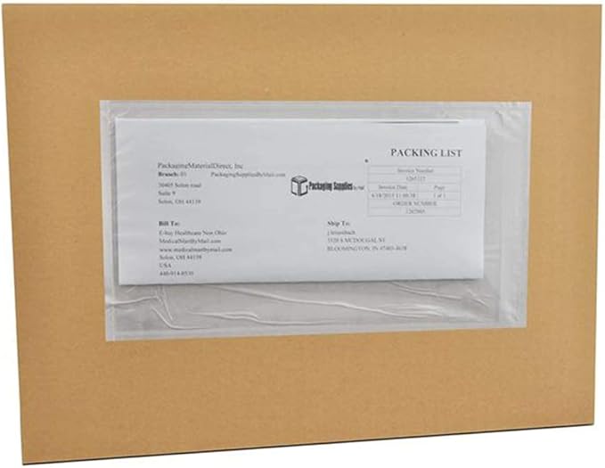 APQ Pack of 1000 Clear Packing List Envelopes 5.5 x 10. Plain Face Shipping - Image 8