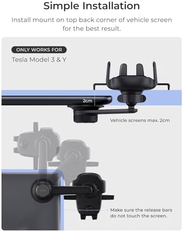 iOttie Easy One Touch Advanced Phone Mount for Tesla Model 3 and Model Y Screens - Universal Cell Phone Holder for iPhone, Google, Samsung, Moto, LG, and All Other Smartphones Black - Image 5