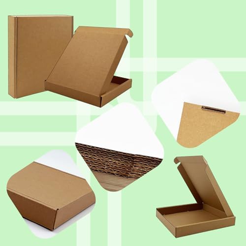 7x7x1 inch Small Shipping Boxes 50 Pack, Brown Corrugated Cardboard Mailers - Image 2