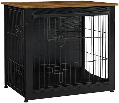DWANTON 27" Dog Crate Furniture, Dog Kennel Indoor, with Waterproof Cushion by DWANTON