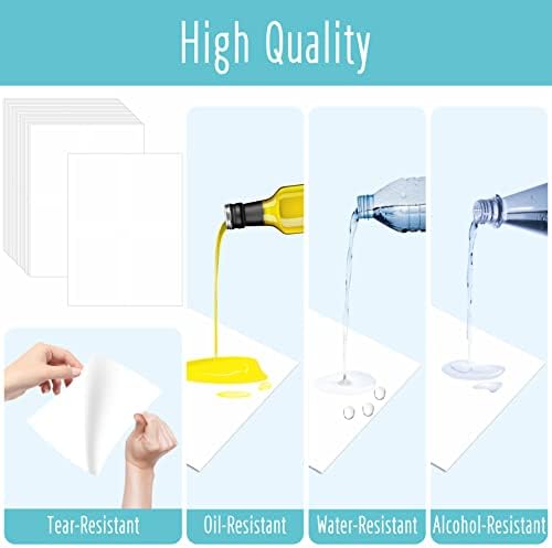 70 Large Size Blank Labels, Water/Oil/Tear Resistant, Inkjet & Laser Printer Available Removable No Residue for Home Organization Projects, Bins, Kitchen Storage Containers, Desk Items(8.5”x 5.5”) - Image 2