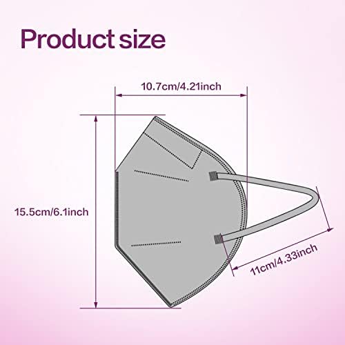 Miuphro 50 Pack Cup Dust Safety Disposable Masks, KN95 5-Layer Foldable Masks - Image 2