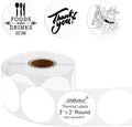 3 Inch White Round Thermal Sticker Labels, Self-Adhesive Circle Direct Thermal Printer Labels, DIY Design, QR Code, Name Tag, Brand Label,Gift Label (White 500 PCS/1 Roll) by Joatuxul