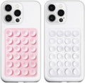 LvShuLiangPin Anteel Silicone Suction Phone Case Mount, Silicon Adhesive Phone Accessory for Smartphones, Hands-Free Mirror Shower Phone Holder for Selfies, Tiktok Videos (Light Pink&White) by LvShuLiangPin