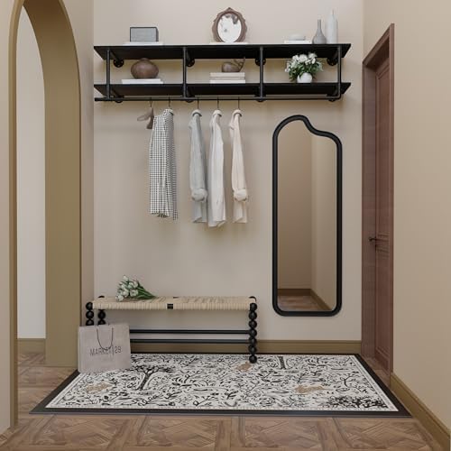 Wall Mounted Clothes Rack 12 Inch Deep, 72 Inch Heavy Duty Garment Rack with Real Black Wood Shelf, Multi-Purpose Hanging Rod & Space-Saving Closet Storage Organizer - Image 6