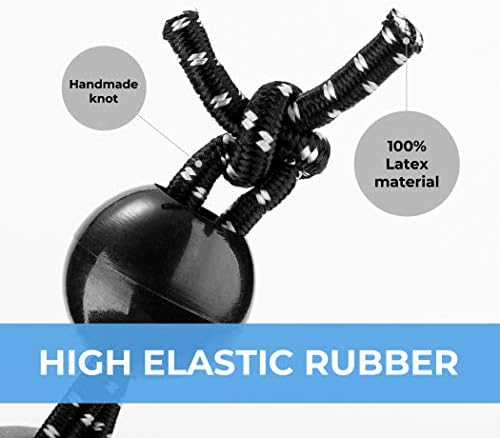 CARTMAN 30-Pack 6-Inch Ball Bungee Cords for Canopies and Tarps, Black - Image 3