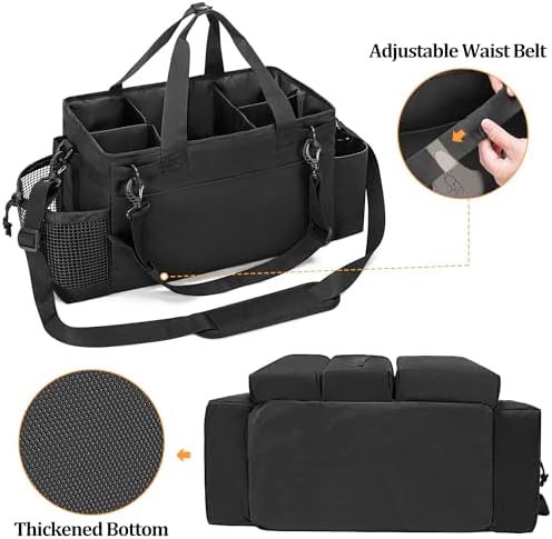 LoDrid Hot Tub Chemical Storage Bag with Handle and Shoulder Strap, Black - Image 4