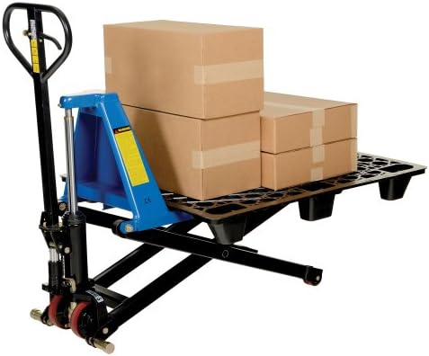 Vestil L-220-HD Steel Hand Pump Tote Lift 58 in. x 21 in. x 50 in. 3000 Lb. Capacity Blue - Image 4