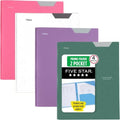 Five Star 2-Pocket Folder,Plastic Folder with Stay-Put Tabs and Prong Fasteners,Holds 8-1/2" x 11" Paper,Tidewater Blue,White,Amethyst Purple,Harvest Yellow (38064),(Pack of 24) by FiveStar
