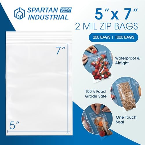 5x7 Plastic Bags for Cards and Envelopes (200 Count) - 2 Mil Clear Zip - Image 2