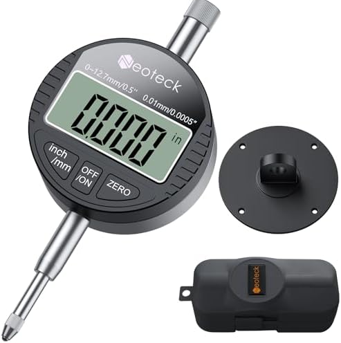 Neoteck 0-12.7mm/0.5" Digital Dial Indicator 0.01mm/0.0005" with Resolution by Neoteck