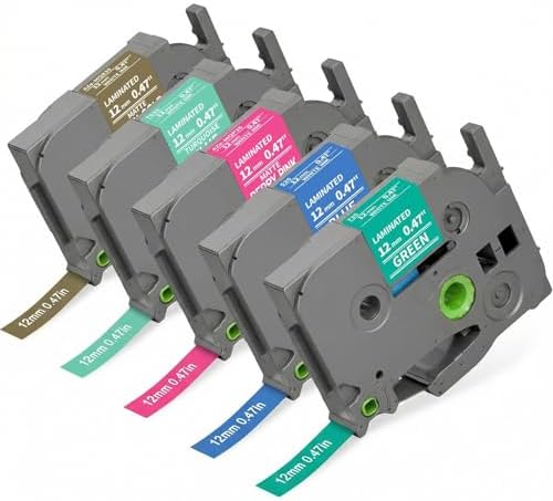 COLORTY TZ 12mm 0.47 Color Tape Replacement for Brother P-Touch Label Tape by COLORTY