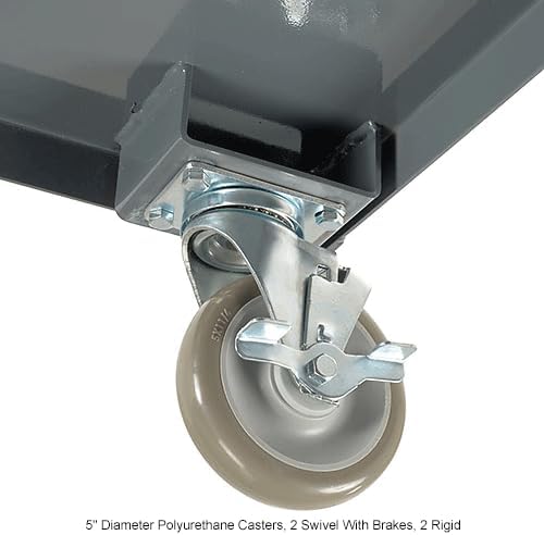Global Industrial Steel Utility Cart w/2 Shelves, 1200 lb. Capacity, 30" L x 18" W x 35" H - Image 4
