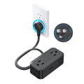 TROND 360° Rotating Flat Plug Power Strip 3ft, 4 Widely AC Outlets, Black by TRONDOfficial