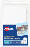 Avery® Multi-Use Removable Labels, 5/8" x 7/8", White, Non-Printable, 1,050 Blank Labels Total (5424) by Avery