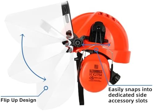 UM ULTRAMAXX 6-in-1 Chainsaw Helmet with Face Shield and Hearing Protection Ear Muffs, Forestry Safety Hard Hat Kits, ANSI Z89.1 Approved Certified Arborist Helmet - Image 5