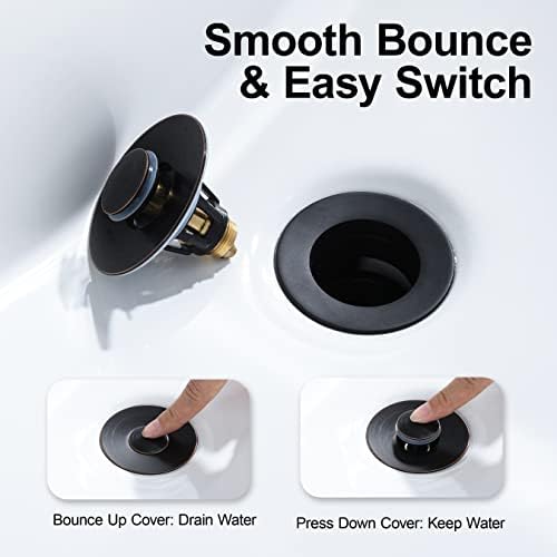 Universal Bathroom Sink Stopper - Bounce Wash Basin Drain Filter, Stainless Steel Pop Up Drain Stopper, 1.25" Bullet Core Sink Stopper, Sink Drain Plug with Anti-Clogging Strainer, Oil Rubbed Bronze - Image 5