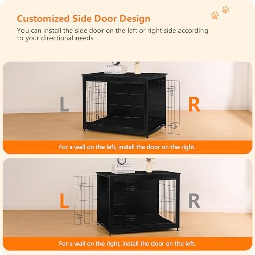 DWANTON 38.5" XL Dog Crate Furniture with Cushion, Large Dog Kennel Indoor - Image 4