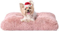 EHEYCIGA Fluffy Dog Crate Bed for Small Dogs, Plush Crate Pad, Pink by EHEYCIGA