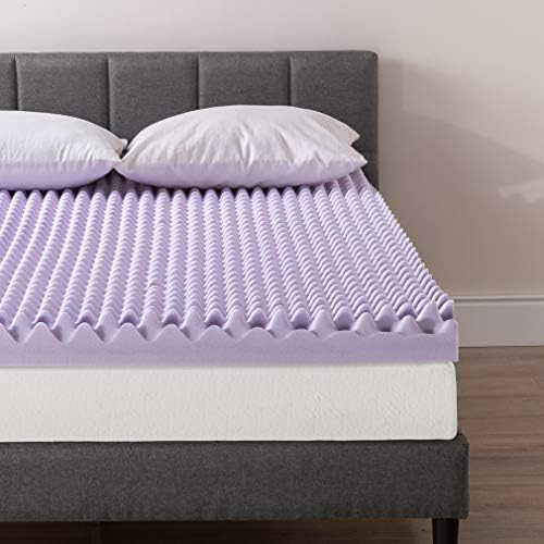 Best Price Mattress 4 Inch Egg Crate Memory Foam Mattress Topper with Soothing Lavender Infusion, CertiPUR-US Certified, Dorm Essentials, Queen - Image 3