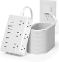 25Ft Long Extension Cord, PD20W, 6 outlets, 2A2C, Flat Plug Surge Protector by SUPERDANNY