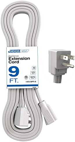 Appliance Extension Cord - 9ft Heavy Duty Gray Extension Wire for Appliance by DDON+USA