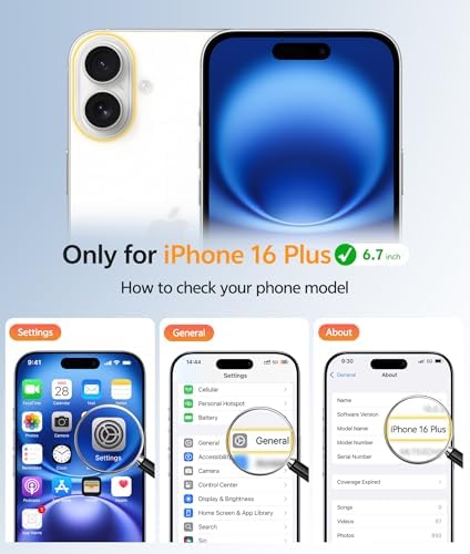 FNTCASE for iPhone 16 Plus Case Clear, Fit for Magsafe, Screen Protector - Image 2
