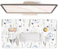 QiyI PU Leather Large Mouse Pad, Office Decor, 31.5" x 15.7", Blue Flowers by QIYI