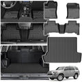 Powerty Floor Mat Cargo Liner for Toyota 4Runner 2010-2024 (Fit 7 Seats) All Weather 3D TPE Anti-Slip Car Protection, 1st & 2nd Row Set with Rear Cargo Mat Accessories by Powerty