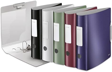 Leitz Lever Arch File, Assorted, A4, Curved Spine 8.2 cm Width, Elastic Fastening, Light polyfoam, Style Range, 11080099 by Leitz