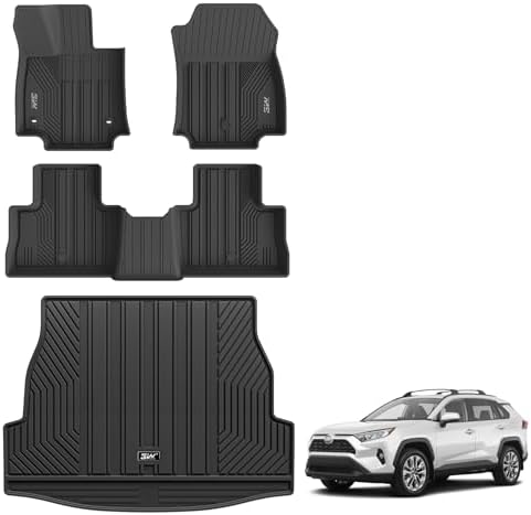 3W Floor Mats & Cargo Liner Fit 2019-2025 Toyota RAV4(Not Fit Hybrid) by 3W