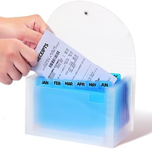 H4D Coupon Receipt Holder, 13 Pocket Accordion File Folder, 7 x 4.5, Blue by H4D